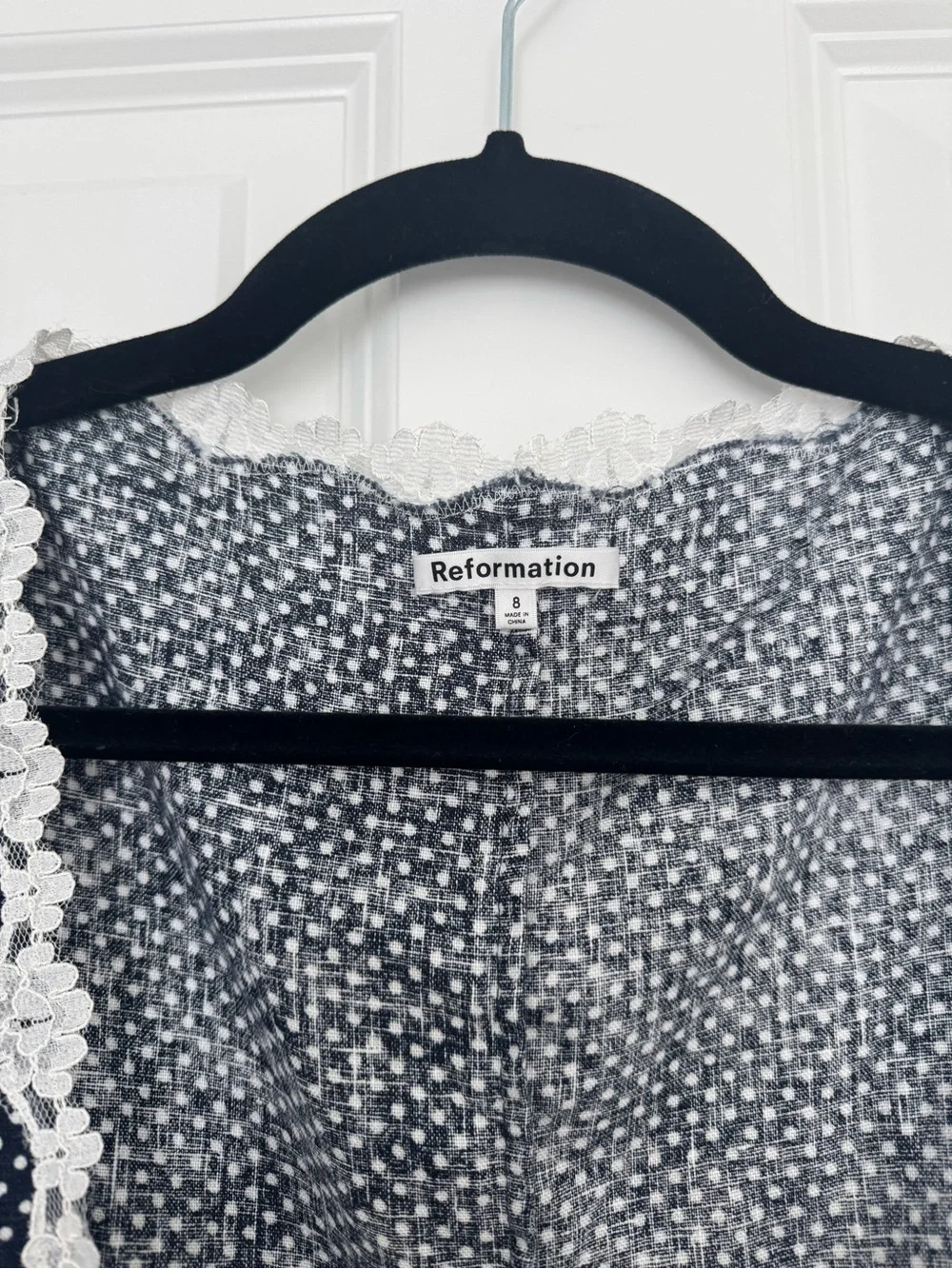 Reformation Annabella Linen Top in Raindrops Size 8